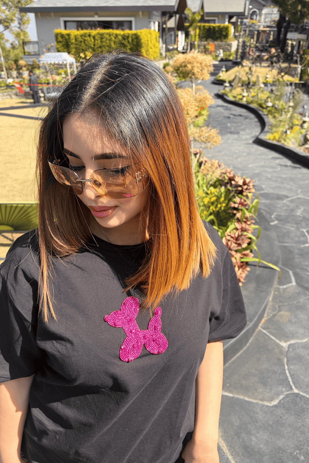 CHIC PUP BLACK T-SHIRT