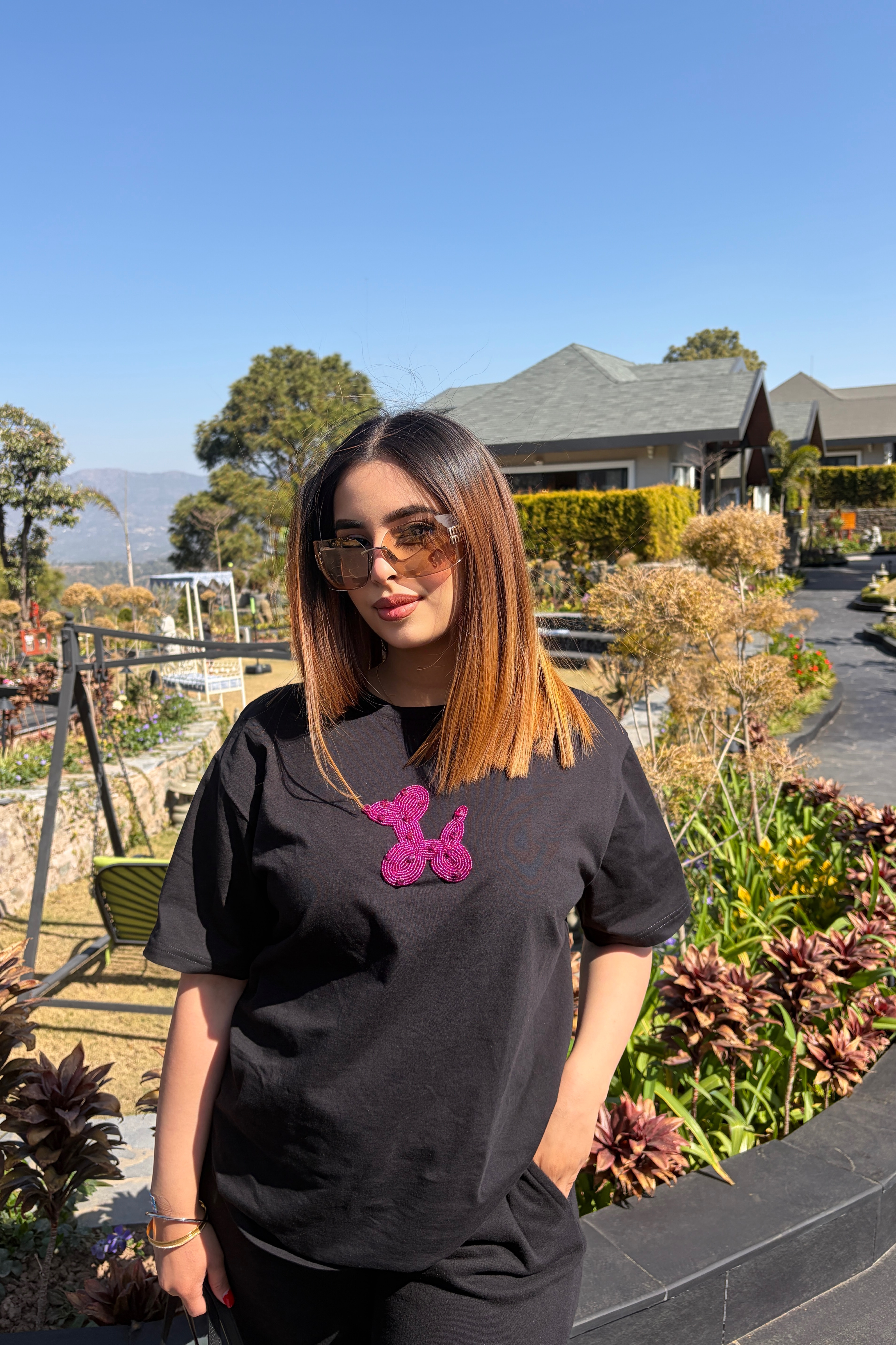 CHIC PUP BLACK T-SHIRT