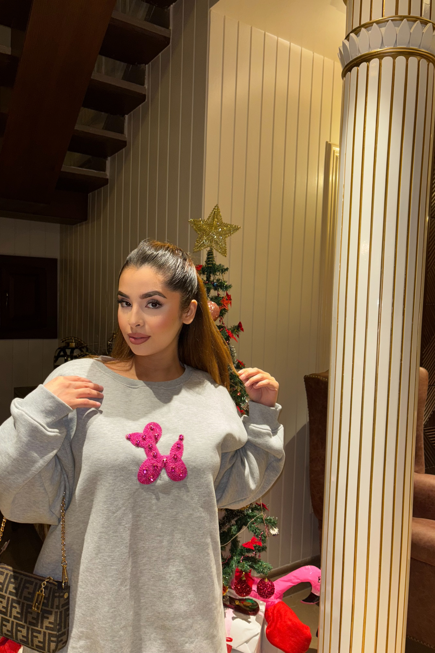 CHIC PUP GREY SWEATSHIRT