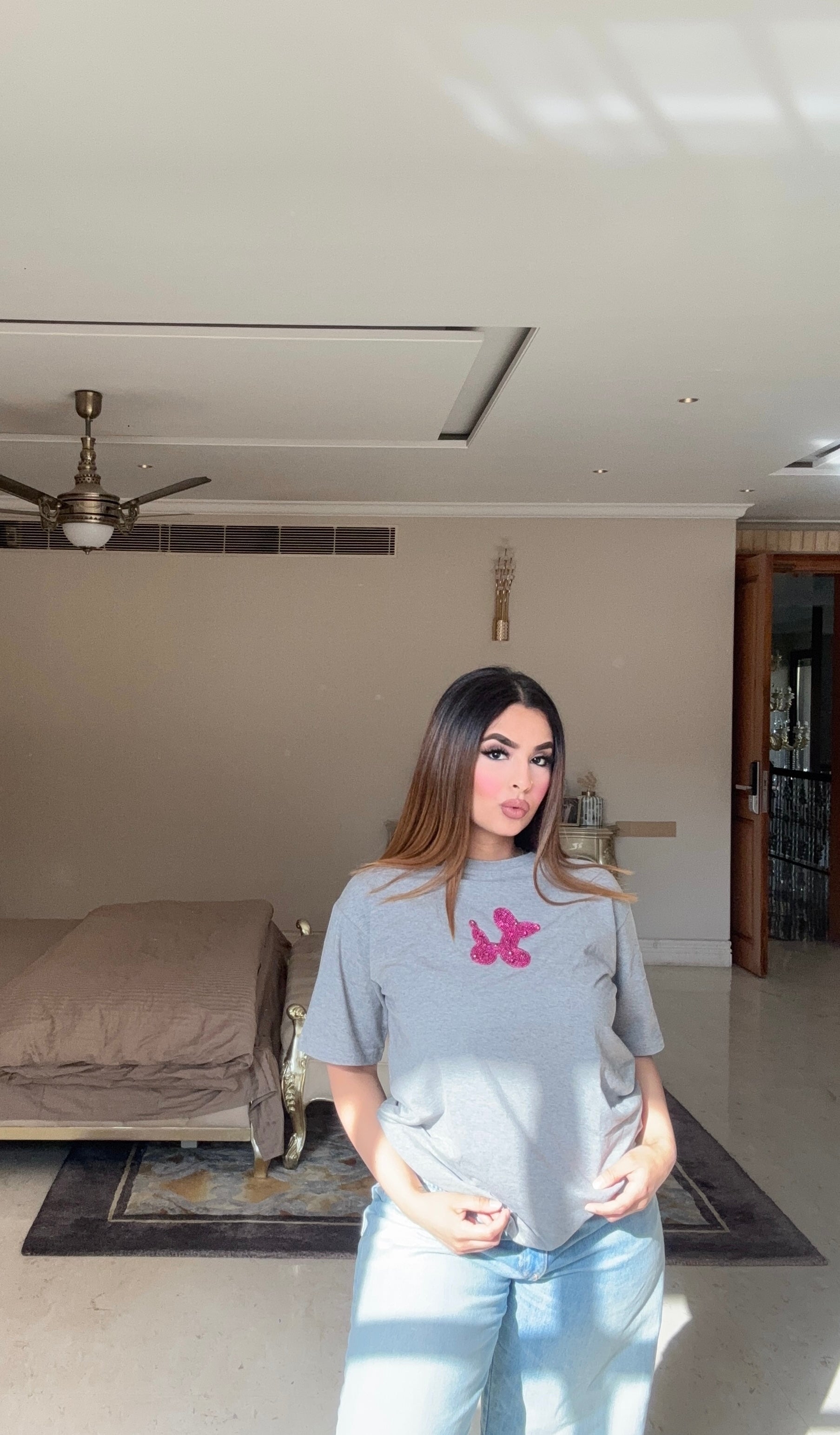 CHIC PUP GREY T-SHIRT